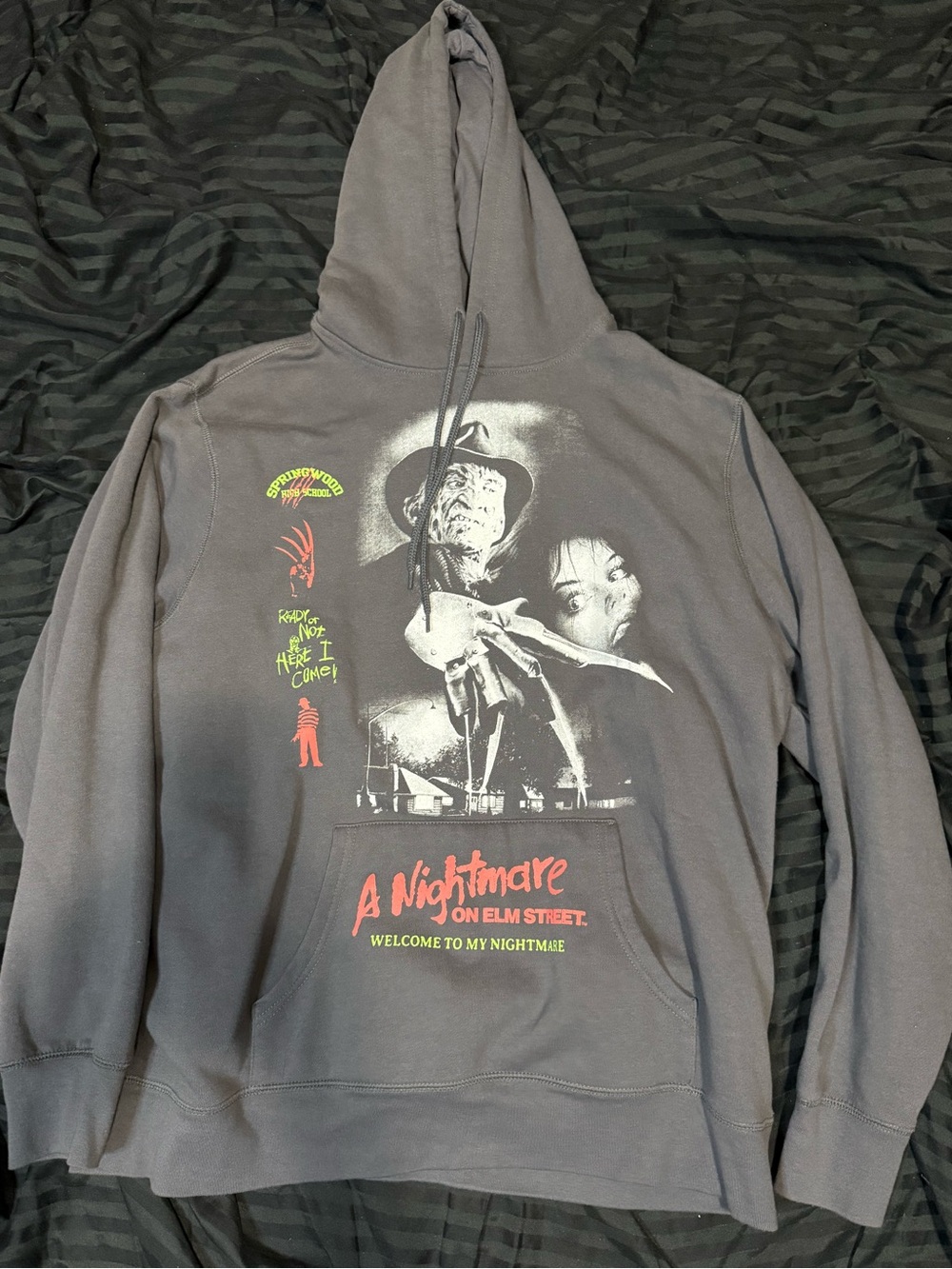 A Nightmare on Elm Street Graphic Hoodie - Charcoal